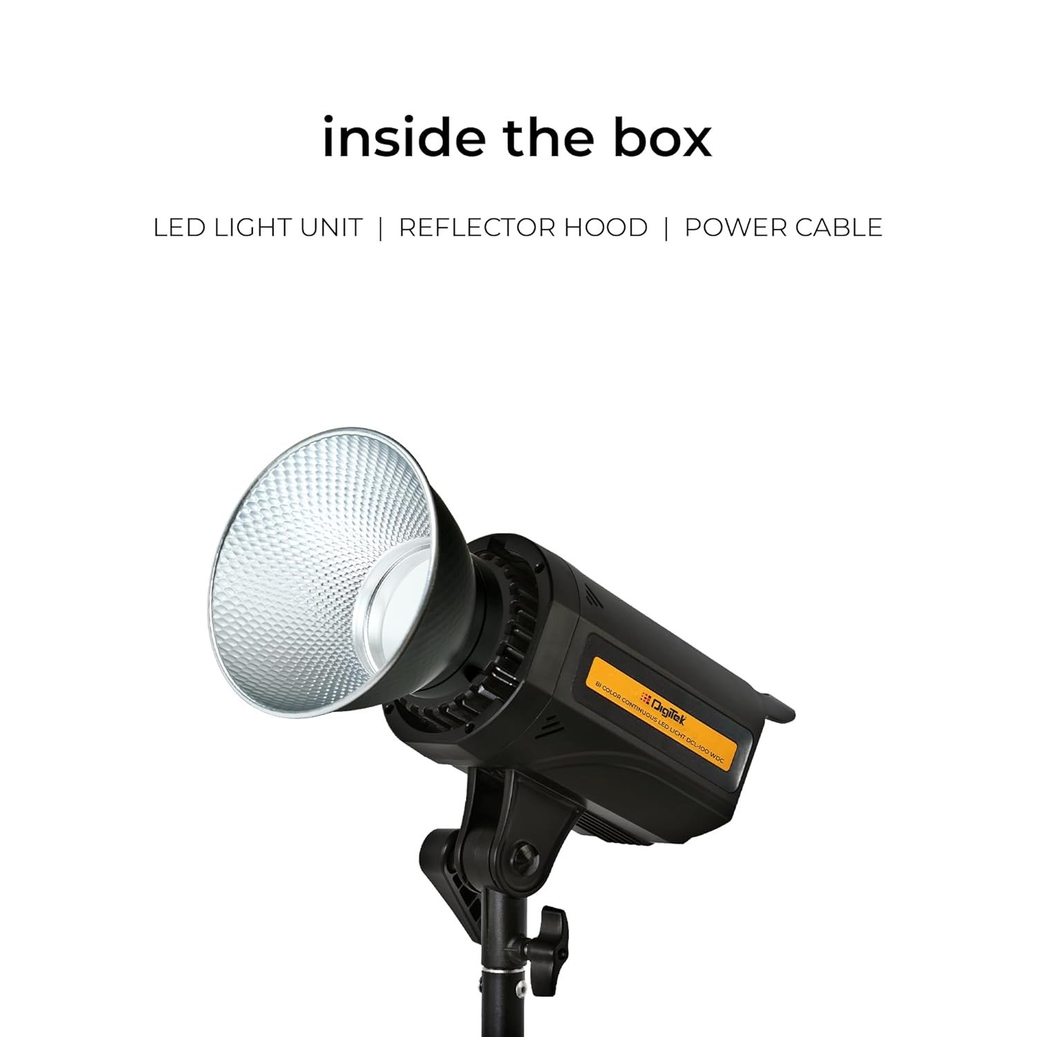 DCL-100 WDC 100W Bi-Color COB LED Video Light with Reflector, 2700K-6500K, High CRI, 10600 Lumens, 8 FX Effects, Continuous Studio Light for Photography & Videography